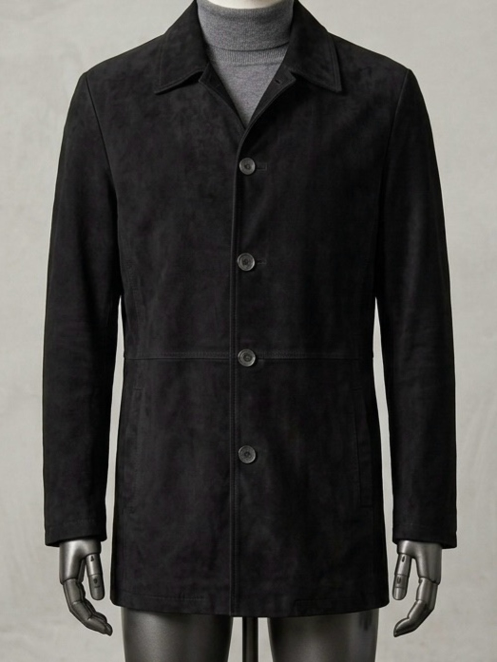 Bernardo Collection Nordstrom Black Suede Button Front Jacket Womens XL